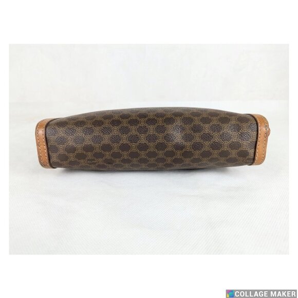 Celine Macadam Vintage Clutch Bag Brown Beige Pouch Made in Italy - Picture 5 of 13